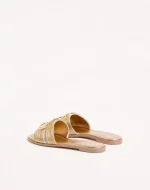 Valentino Vlogo Signature Metallic Leather Slide Sandal With Cornely Embroidery - Image 4